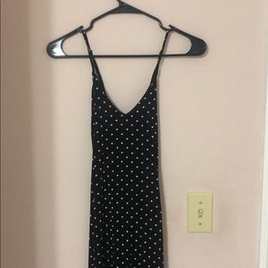 Black and white polka dot maxi dress